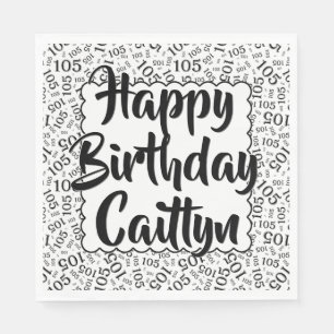 Serviette En Papier 105 Anniversaire Nombre Aléatoire Motif Scallops N