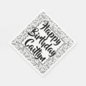 Serviette En Papier 105 Anniversaire Numéro Motif Pétoncles Noir/Blanc (Coin)