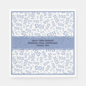Serviette En Papier 105e anniversaire moderne Nombre Motif bleu/blanc (Devant)