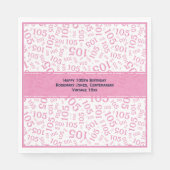 Serviette En Papier 105e anniversaire moderne Nombre Motif rose/blanc (Devant)