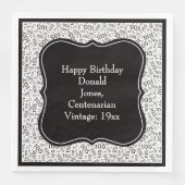 Serviette En Papier 105e anniversaire Noir/Blanc Motif numéro de suppo (Devant)