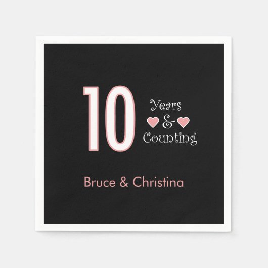 Serviette En Papier 10 ans et plus anniversaire personnaliser (Devant)