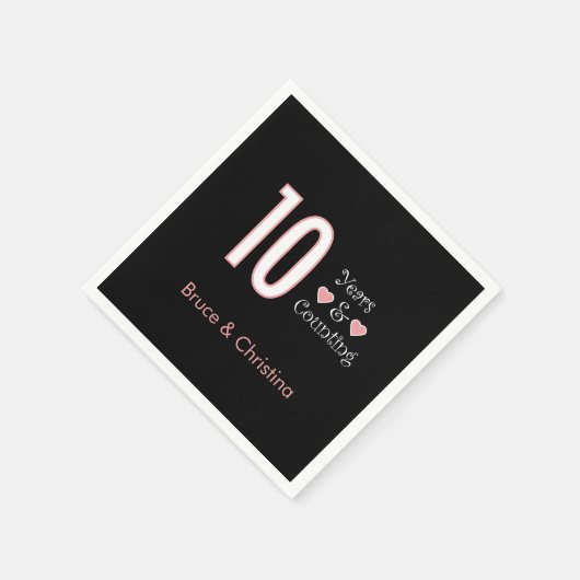 Serviette En Papier 10 ans et plus anniversaire personnaliser (Coin)
