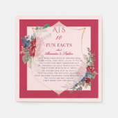 Serviette En Papier 10 Faits amusants Nouveaux mariés Couple Magenta R (Devant)