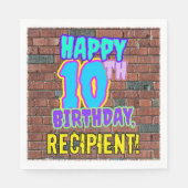 Serviette En Papier 10e anniversaire ~ Amusant, Graffiti urbain inspir (Devant)