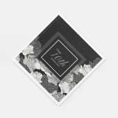Serviette En Papier 10e anniversaire argent, noir et blanc serviettes (Coin)