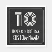 Serviette En Papier 10e anniversaire : Art Déco Inspiré Look "10" + No (Devant)