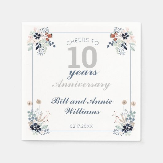 Serviette En Papier 10e anniversaire de Mariage encourage à 10 ans de  (Devant)