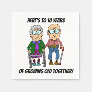 Serviette En Papier 10e anniversaire de Mariage vieilli