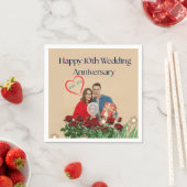 Serviette En Papier 10e anniversaire du Mariage (En situation)