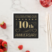 Serviette En Papier 10e anniversaire du Mariage (En situation)