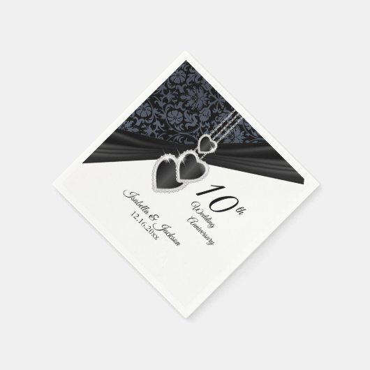 Serviette En Papier 10e anniversaire du Mariage Onyx (Coin)
