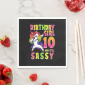 Serviette En Papier 10e anniversaire fille Dabbing Unicorn 10 ans rue (En situation)