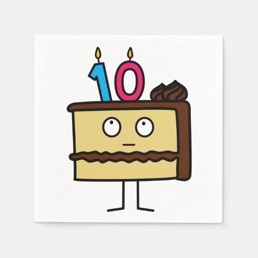 Serviette En Papier 10e anniversaire gâteau aux bougies (Devant)