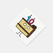 Serviette En Papier 10e anniversaire gâteau aux bougies (Coin)