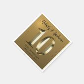 Serviette En Papier 10e anniversaire Mariage d'or métallique (Coin)