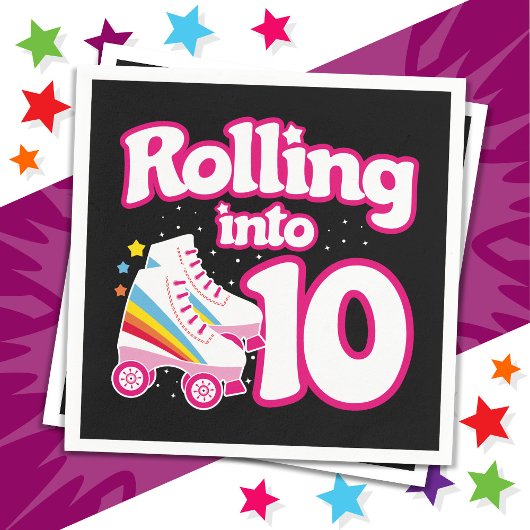 Serviette En Papier 10e anniversaire Roller Patinage 10 ans