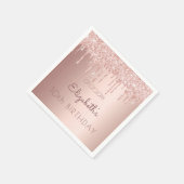 Serviette En Papier 10e anniversaire rose gouttes d'or 10 fille rose (Coin)