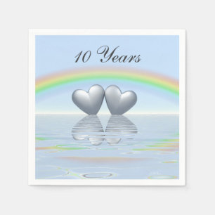 Serviette En Papier 10e anniversaire Tin Hearts