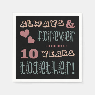 Serviette En Papier 10ème anniversaire de Mariage mignon