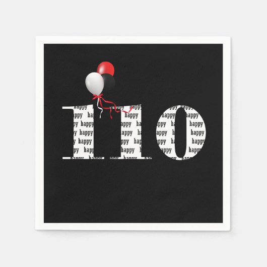 Serviette En Papier 110e anniversaire ballons de fête (Devant)