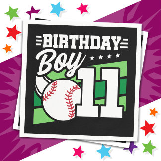 Serviette En Papier 11 Ans de la fête de baseball thème 11e anniversai