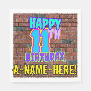 Serviette En Papier 11e anniversaire ~ Amusant, Graffiti urbain inspir