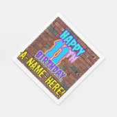 Serviette En Papier 11e anniversaire ~ Amusant, Graffiti urbain inspir (Coin)