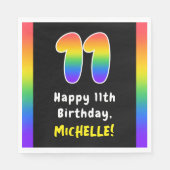 Serviette En Papier 11e anniversaire : Rainbow Spectrum # 11, Nom pers (Devant)