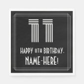 Serviette En Papier 11ème anniversaire : Art Déco Inspiré Look "11" +  (Devant)