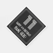 Serviette En Papier 11ème anniversaire : Art Déco Inspiré Look "11" +  (Coin)