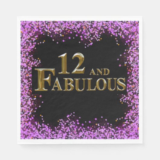 Serviette En Papier 12e anniversaire (Devant)