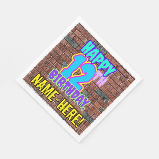 Serviette En Papier 12e anniversaire ~ Amusant, Graffiti urbain inspir (Coin)