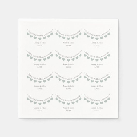 Serviette En Papier 12e anniversaire mariage de soie conception de bun (Devant)