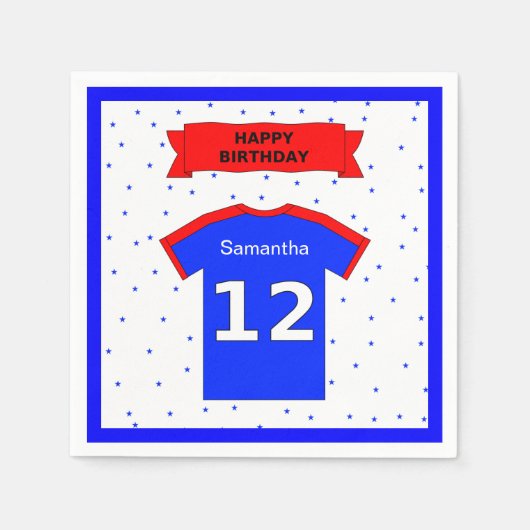 Serviette En Papier 12e anniversaire nom personnalisé (Devant)