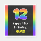 Serviette En Papier 12e anniversaire : Rainbow Spectrum # 12, Nom pers (Devant)