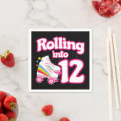 Serviette En Papier 12e anniversaire Roller Patinage 12 ans (En situation)