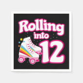 Serviette En Papier 12e anniversaire Roller Patinage 12 ans (Devant)