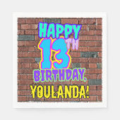 Serviette En Papier 13e anniversaire ~ Amusant, Graffiti urbain inspir (Devant)