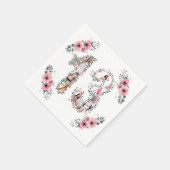 Serviette En Papier 13e anniversaire fille Fleur Photo Collage blanc (Coin)