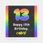 Serviette En Papier 13e anniversaire : Rainbow Spectrum # 13, Nom pers (Devant)