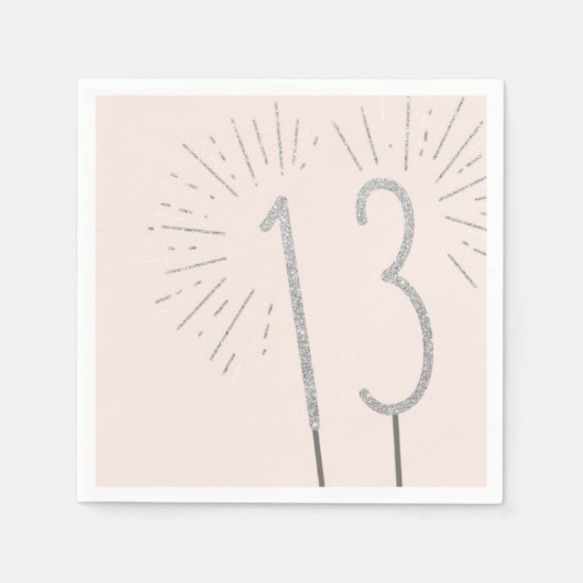 Serviette En Papier 13e anniversaire Sparkler serviettes (Devant)