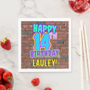 Serviette En Papier 14e anniversaire ~ Amusant, Graffiti urbain inspir