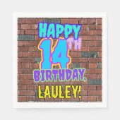 Serviette En Papier 14e anniversaire ~ Amusant, Graffiti urbain inspir (Devant)