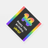 Serviette En Papier 14e anniversaire : Rainbow Spectrum # 14, Nom pers (Coin)