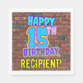 Serviette En Papier 15e anniversaire ~ Amusant, Graffiti urbain inspir (Devant)