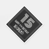 Serviette En Papier 15e anniversaire : Art Déco Inspiré Look "15" + No (Coin)