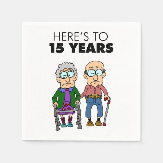 Serviette En Papier 15e anniversaire du Mariage vieillissant (Devant)