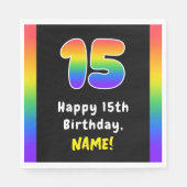 Serviette En Papier 15e anniversaire : Rainbow Spectrum # 15, Nom pers (Devant)