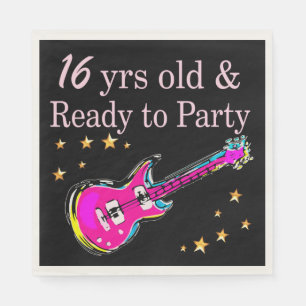 SERVIETTE EN PAPIER 16 ANS ET PRÊT À FÊTER